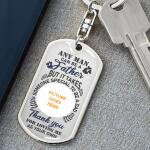Dog Tag with Swivel Keychain (Steel & Gold)