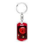 Dog Tag with Swivel Keychain (Steel & Gold)