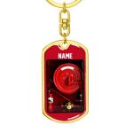 Dog Tag with Swivel Keychain (Steel & Gold)