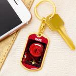Dog Tag with Swivel Keychain (Steel & Gold)