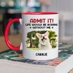 White 11oz Ceramic Mug with Color Inside  - ceramic (1 side)