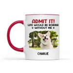 White 11oz Ceramic Mug with Color Inside  - ceramic (1 side)