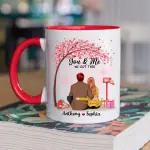 White 11oz Ceramic Mug with Color Inside  - ceramic (2 side)