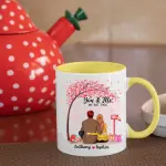 White 11oz Ceramic Mug with Color Inside  - ceramic (2 side)