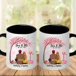 White 11oz Ceramic Mug with Color Inside  - ceramic (2 side)