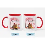 White 11oz Ceramic Mug with Color Inside  - ceramic (2 side)