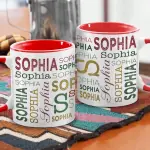 White 11oz Ceramic Mug with Color Inside  - ceramic (1 side)