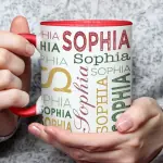 White 11oz Ceramic Mug with Color Inside  - ceramic (1 side)