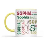 White 11oz Ceramic Mug with Color Inside  - ceramic (1 side)
