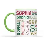 White 11oz Ceramic Mug with Color Inside  - ceramic (1 side)