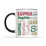 White 11oz Ceramic Mug with Color Inside  - ceramic (1 side)