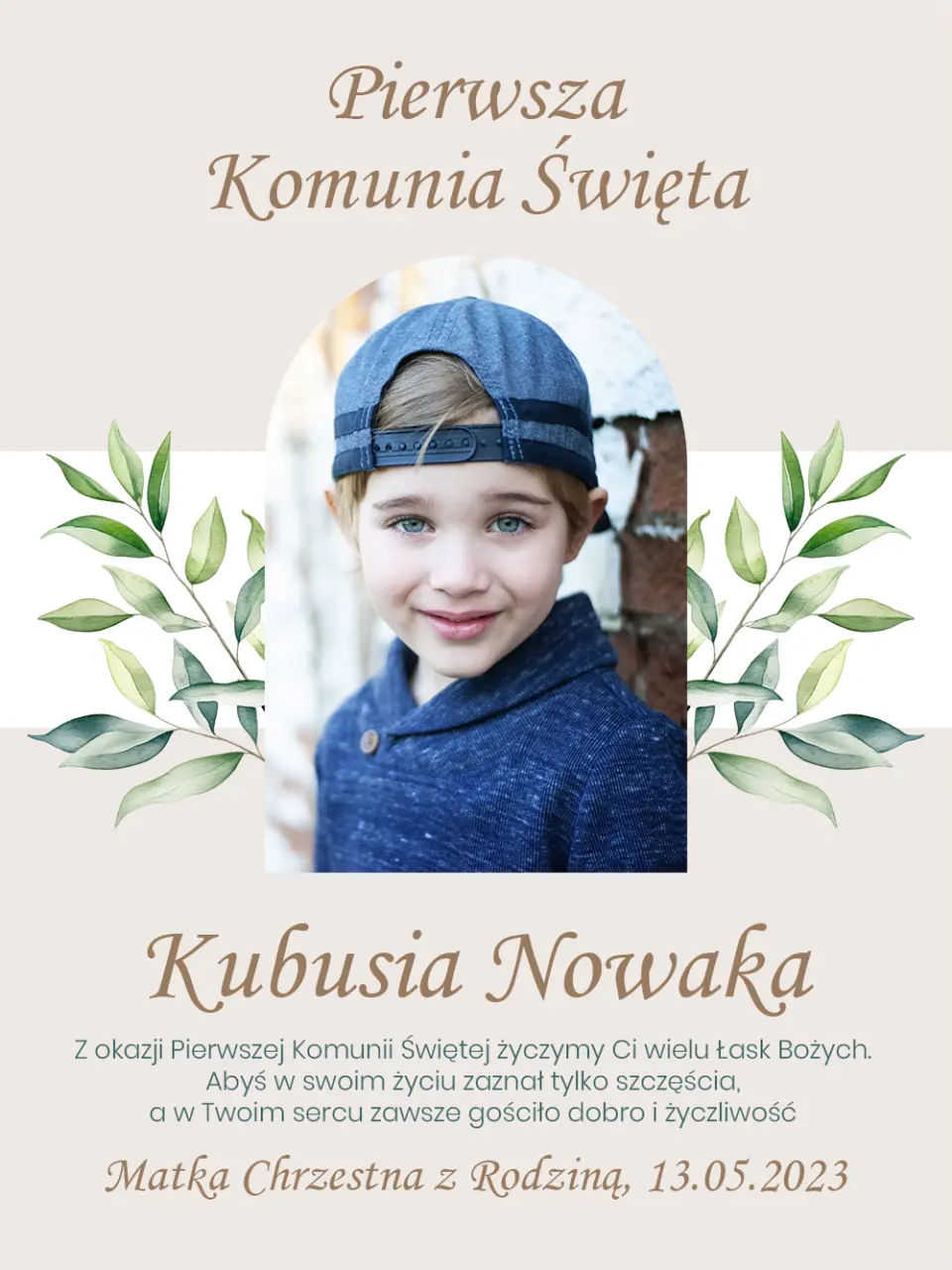 Pierwsza Komunia Święta życzenia