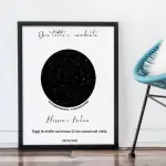 Quadro nero con mappa cuore personalizzabile 30x40 copy