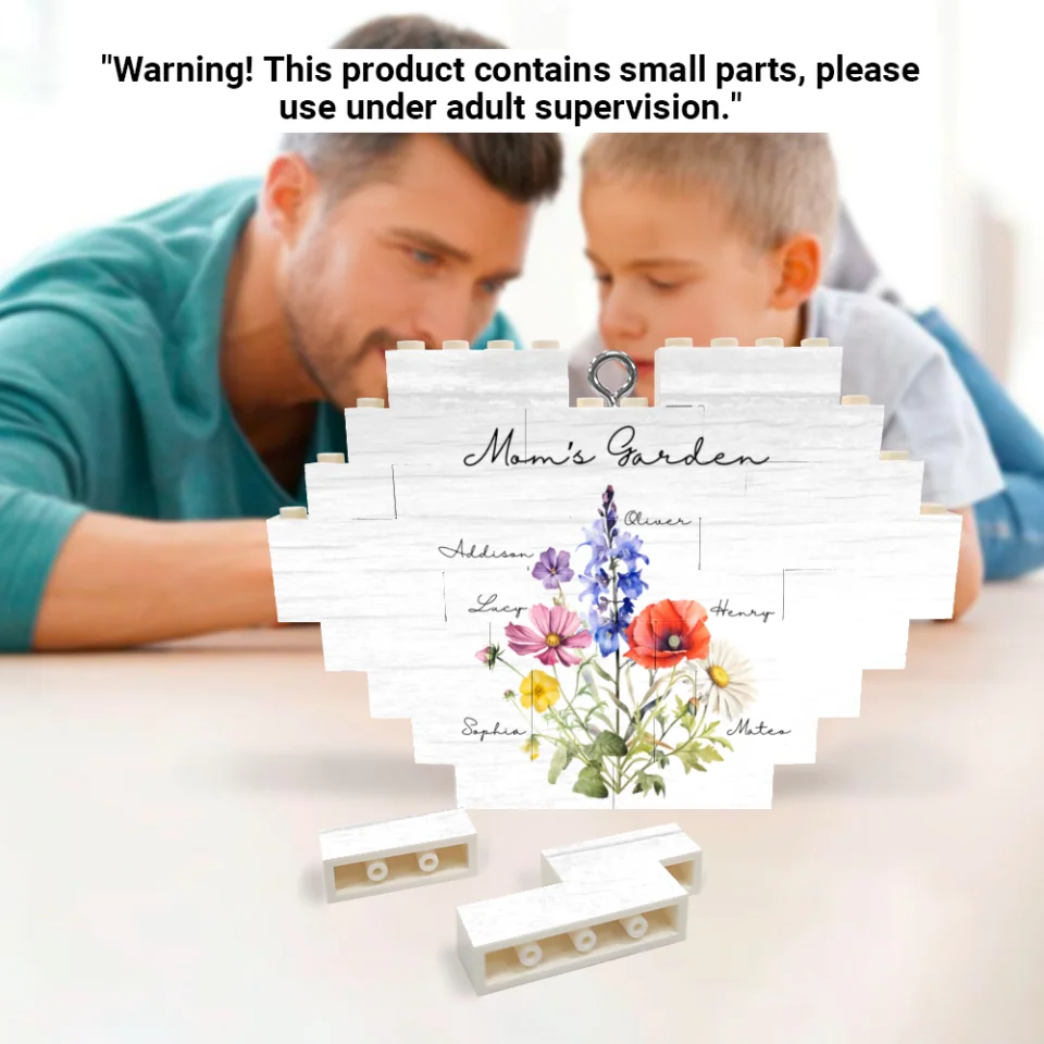 Custom-Birth-Flower-Bouquet-Buildable-Heart-Ornament-usage-artfulane