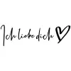 Ich liebe dich - schwarz mit weißer kontur