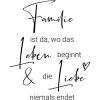 Familie ist da, wo das Leben beginnt und die liebe niemals endet