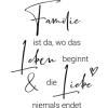 Familie ist da, wo das Leben beginnt und die liebe niemals endet