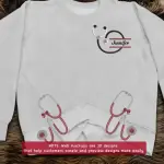 Side Bow Embroidered Sweatshirt