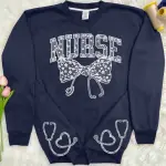 Side Bow Embroidered Sweatshirt
