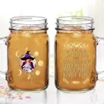 Mason Jug with Straw 2 Sides