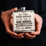Leather Flask 2 Sides