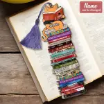 Cat Book Wooden Bookmark