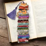 Cat Book Wooden Bookmark