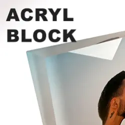 Druck hinter 2,4cm Acrylblock (1,7Kg)